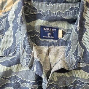 Men's Impact Collection Blue Patterned Shirt